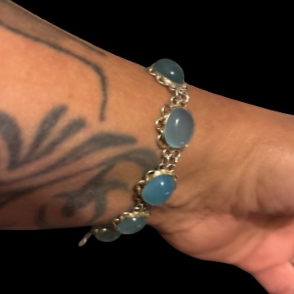Vintage Sterling Silver Chalcedon Bracelet - intricate /handmade - Picture 9 of 10